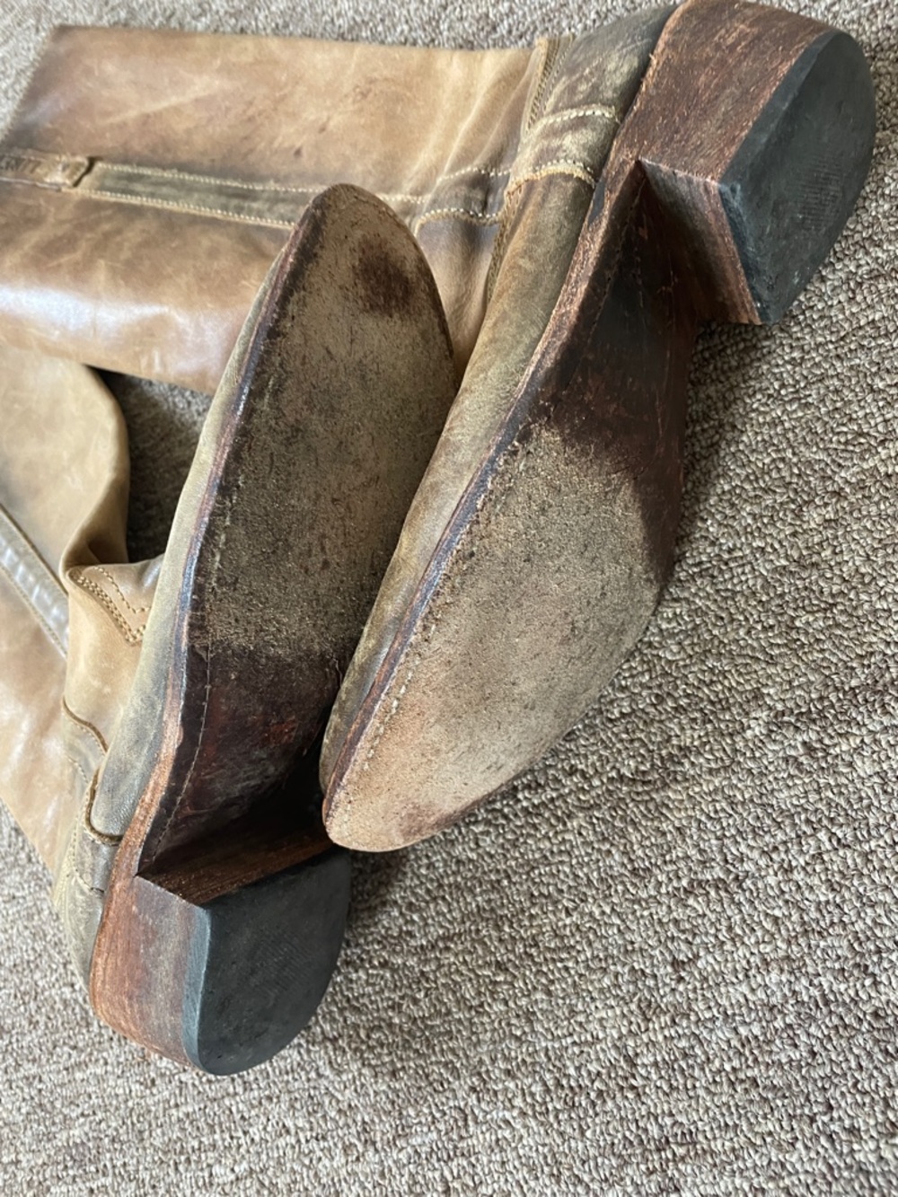 Liberty Tambor Tan Distressed Leather Knee Boots - Picture 5 of 9